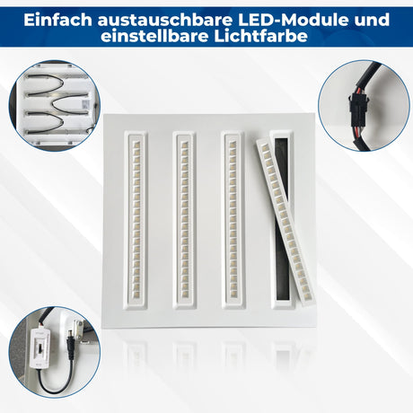 LED Panel 62x62cm, 30 W, 4200 lm, CCT 3000-6000K, UGR<16.