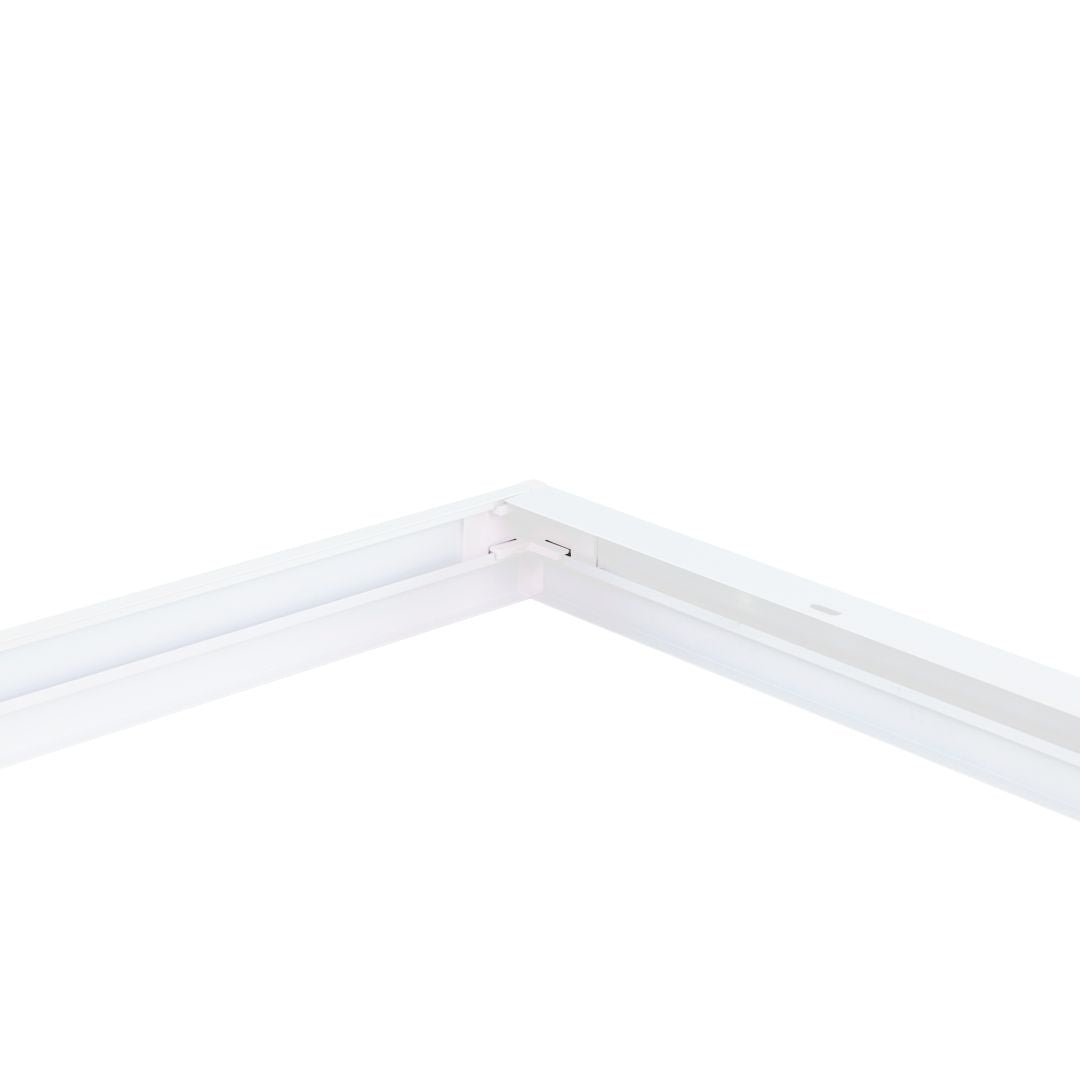 Aufbaurahmen für LED-Panel 120x30 cm, steckbar, weiß.