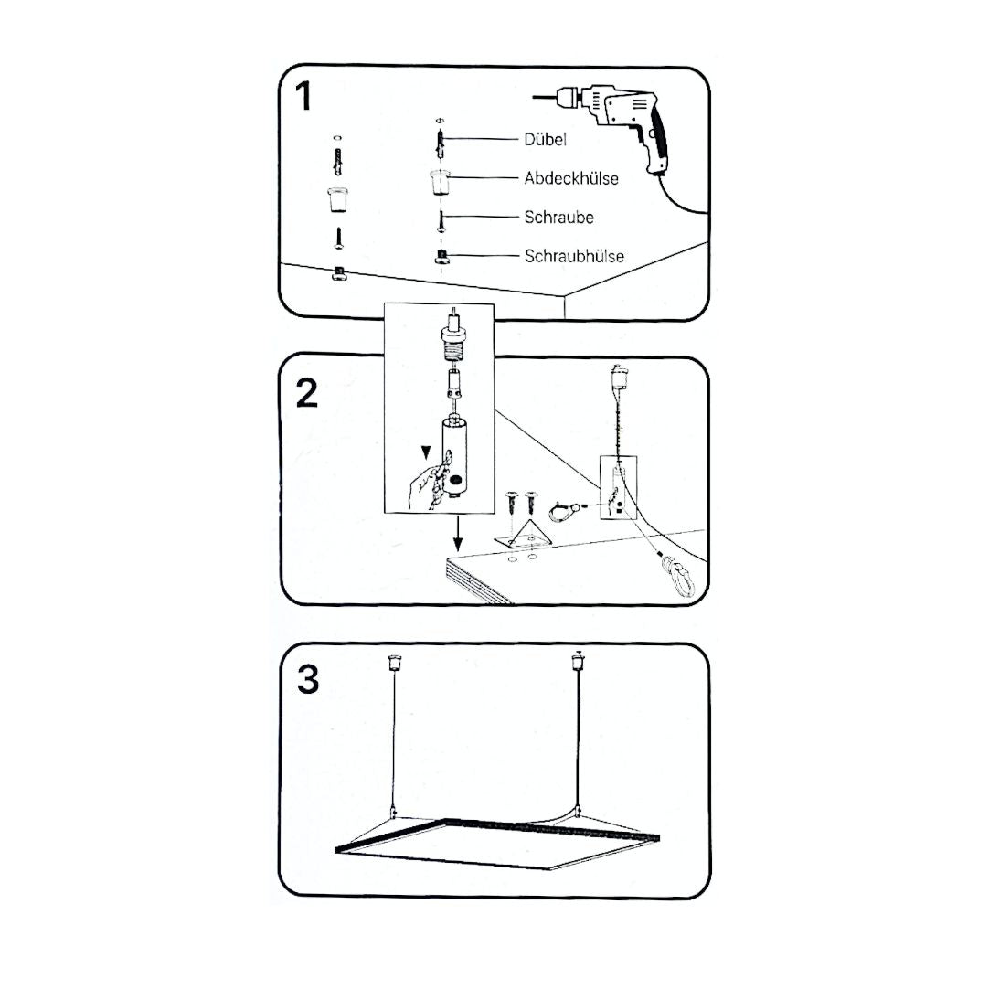 LED-Panel Aufhängung.