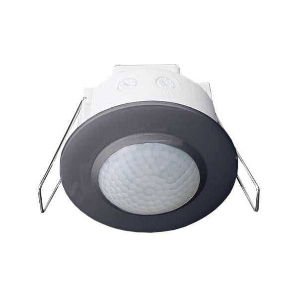 LED PIR Bewegungsmelder, 360°, Einbaumontage, IP20, 300 W max., schwarz.