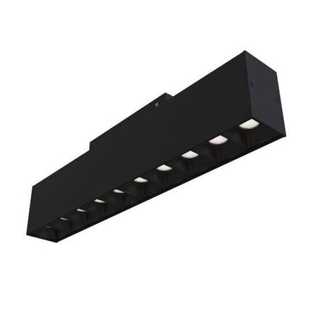 LED-Schienenleuchte, 10 Spots, magnetisch, 20 W, 24°, 1600 lm, 4000 K, schwarz.