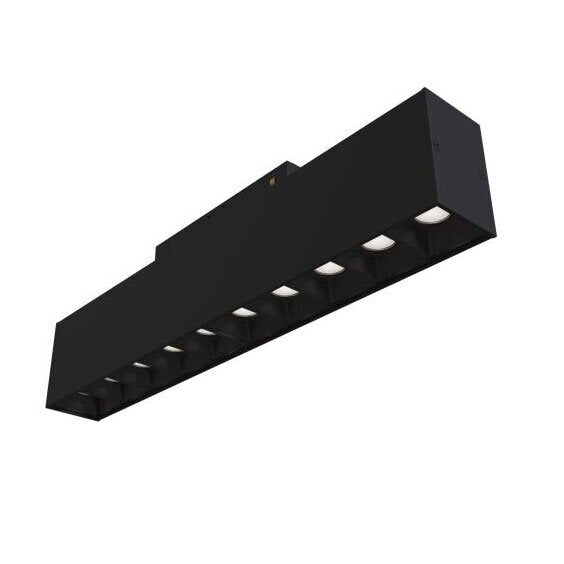 LED-Schienenleuchte, 10 Spots, magnetisch, 20 W, 24°, 1600 lm, 4000 K, schwarz  Lichttechnik24.de.