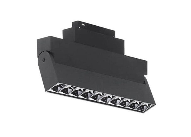 LED-Schienenleuchte, 10 Spots, magnetisch, 20 W, 24°, 1600 lm, 4000 K, schwarz, schwenkbar.