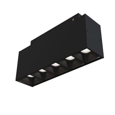 LED-Schienenleuchte, 5 Spots, magnetisch, 10 W, 24°, 800 lm, 4000 K, schwarz.