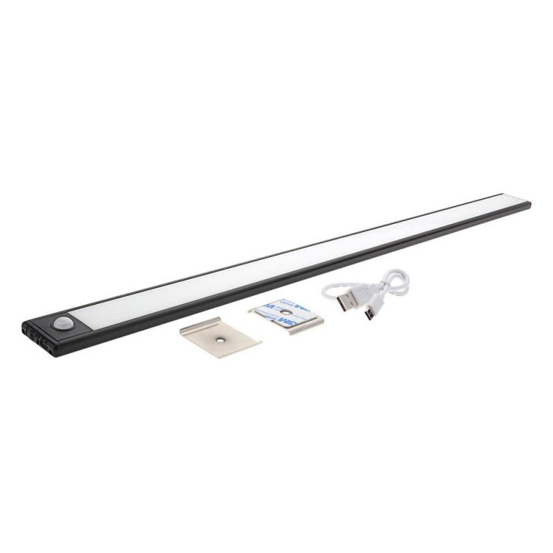 LED Schrankleuchte mit Bewegungsmelder, 3,5 W, 60 cm, 230 lm, 3000 K (warmweiß), schwarz.