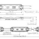 LED-SMD 3 Modul, 1,6 W, 230 V, IP67, 6500 K.