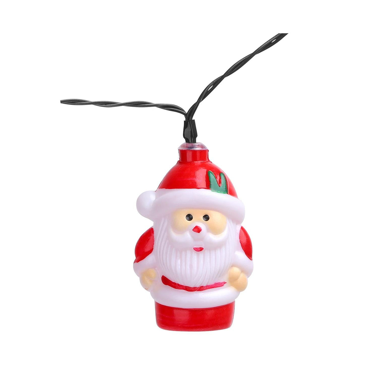 LED-Solar-Lichterkette, 10er, Weihnachtsmänner, kaltweiß.