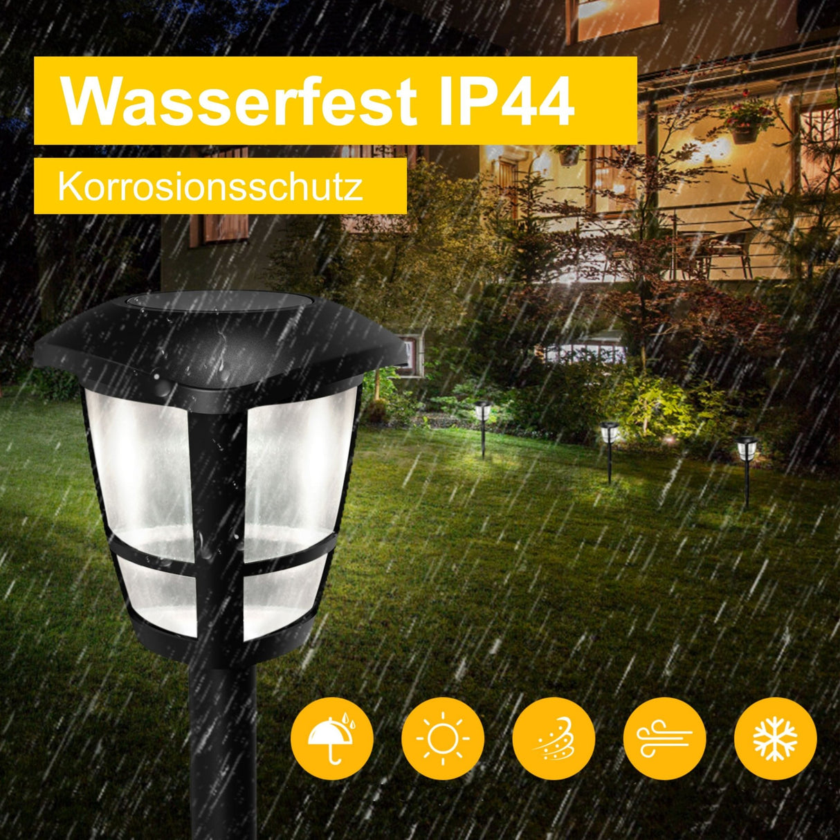 LED-Solargartenleuchte mit Spieß, 0,06 W, 6500 K.