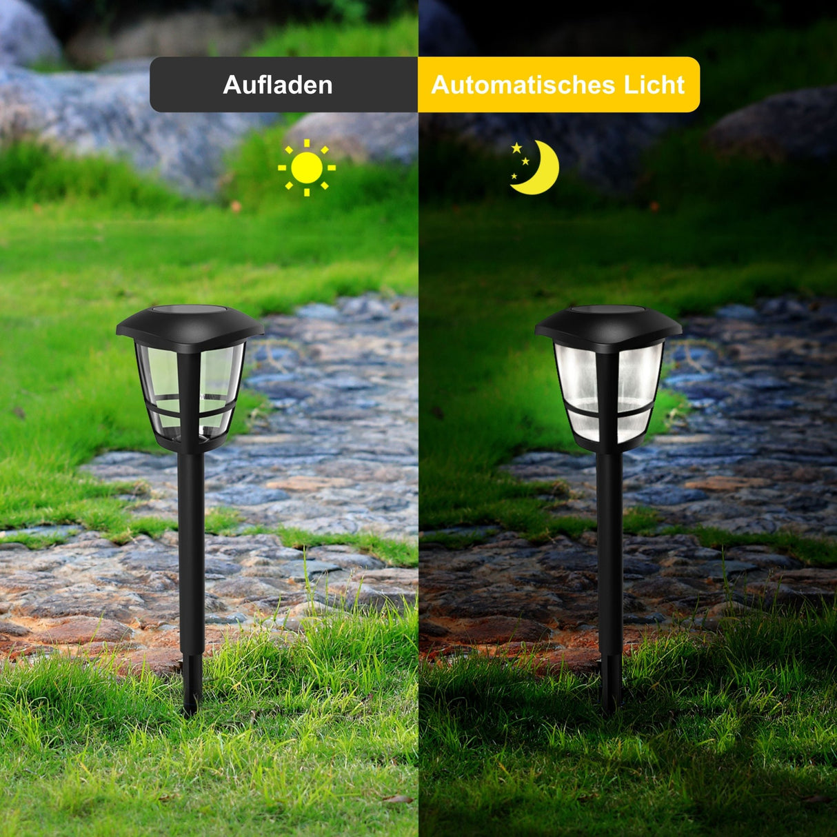 LED-Solargartenleuchte mit Spieß, 0,06 W, 6500 K.