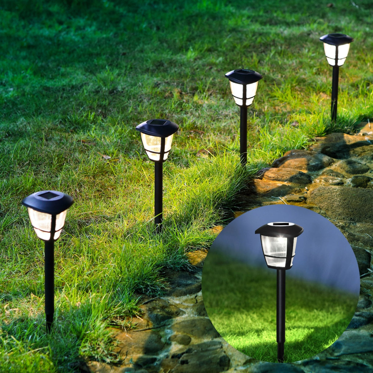 LED-Solargartenleuchte mit Spieß, 0,06 W, 6500 K.