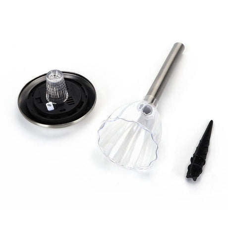 LED-Solargartenleuchte mit Spieß, 0,08 W, 6500 K, silber.