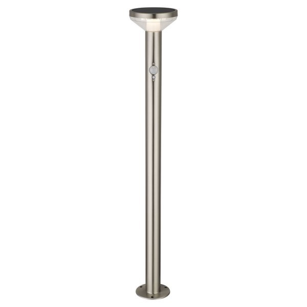 LED-Solarleuchte, Sockelwegeleuchte, 2 W, Bewegungsmelder, rund.