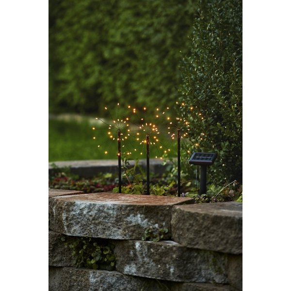 LED-Solarleuchte"Firework", 3 Stäbe, schwarz.
