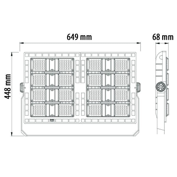 LED-Stadion-Fluter, 480W, 100-240V, 5700K, IP65.