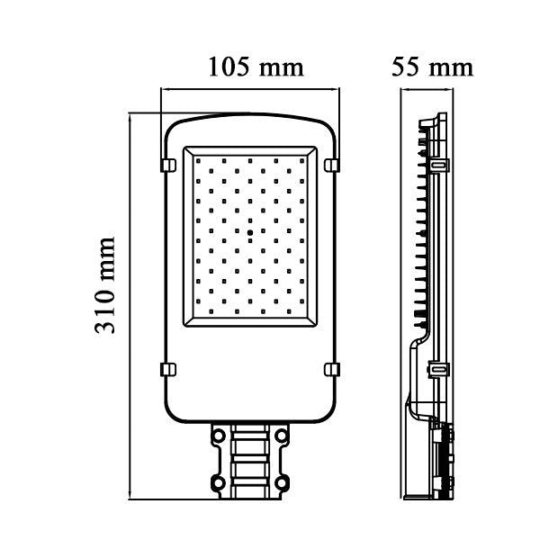 LED Straßenlampe, 2000 lm, 20 W, IP65, 6000 K.