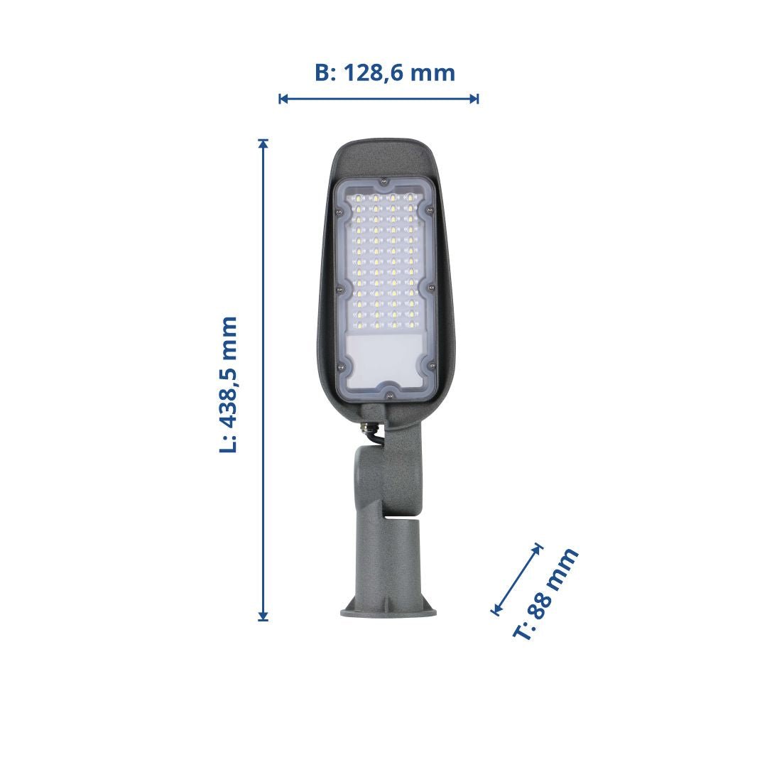 LED-Straßenleuchte, 30 W, 3000 lm, IP65, 6000 K  Lichttechnik24.de.