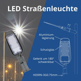 LED-Straßenleuchte, 30 W, 3000 lm, IP65, 6000 K  Lichttechnik24.de.