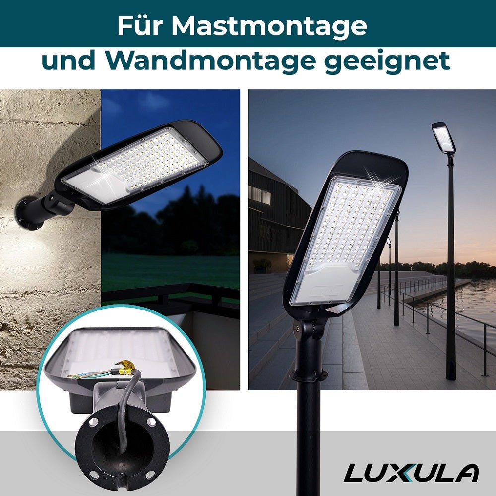 LED-Straßenleuchte, 50 W, 5800 lm, 5000 K (neutralweiß), IP65, TÜV-geprüft  Lichttechnik24.de.