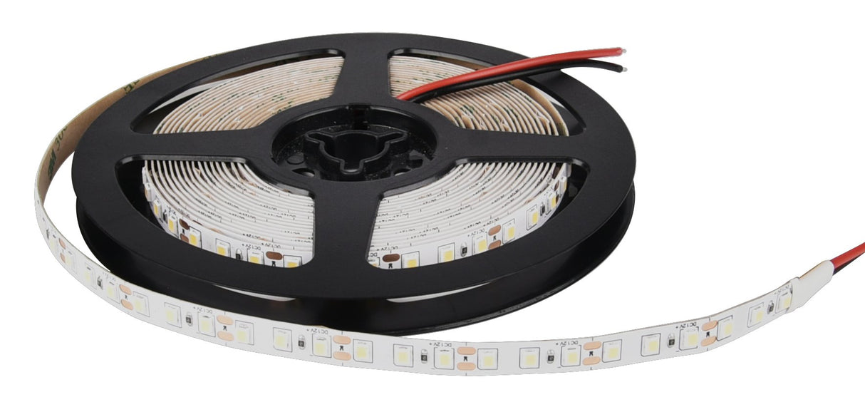 LED-Streifen, 5 m Länge, 4500 K neutralweißes Licht, 120 LED/m, 12 V, 8 mm.