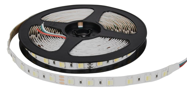 LED-Streifen mit CCT-Funktion, warm-, neutral-, und kaltweißes Licht, 5 Meter Länge, 60LED/m, 24 V, 10 mm.