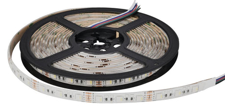 LED-Streifen, RGB und kaltweißes Licht, 5 Meter Länge, IP54, 60LED/m, 12 V, 10 mm.