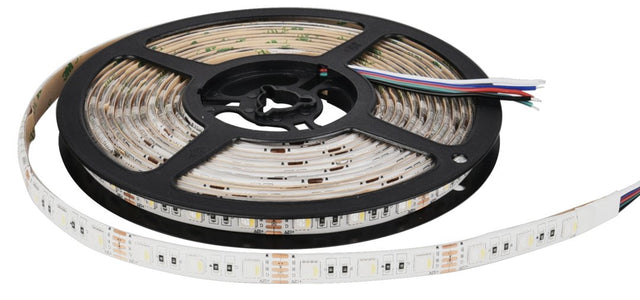 LED-Streifen, RGB und neutralweißes Licht, 5 Meter Länge, IP54, 60LED/m, 12 V, 10 mm.