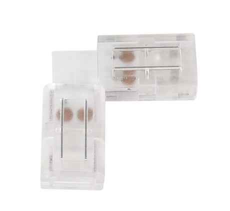 LED-Streifen Verbinder, L-förmig, 2 polig, für 8 mm LED-Streifen geeignet.