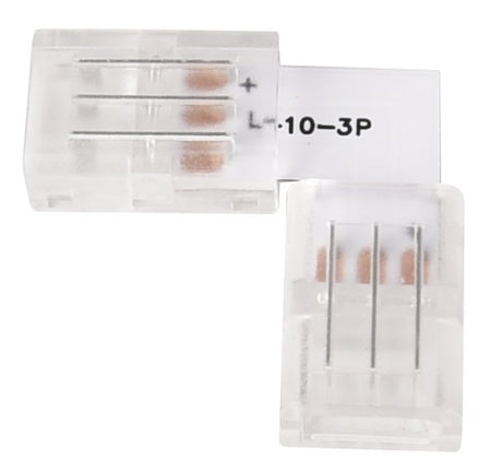 LED-Streifen Verbinder, L-förmig, 3 polig, für 10 mm CCT LED-Streifen geeignet.