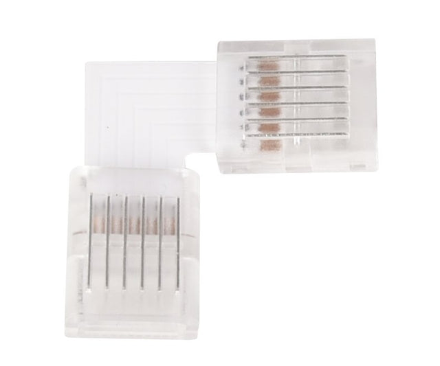 LED-Streifen Verbinder, L-förmig, 6 polig, für 12 mm RGB + CCT LED-Streifen geeignet.