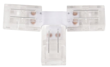 LED-Streifen Verbinder, T-förmig, 2 polig, für 10 mm LED-Streifen geeignet.