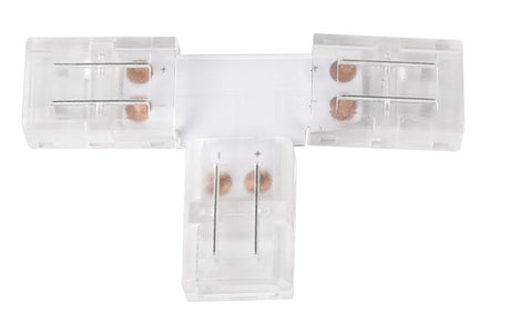 LED-Streifen Verbinder, T-förmig, 2 polig, für 8 mm LED-Streifen geeignet.