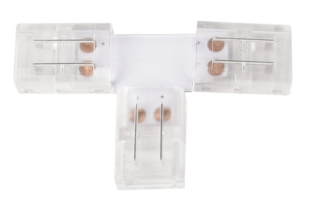 LED-Streifen Verbinder, T-förmig, 2 polig, für 8 mm LED-Streifen geeignet.
