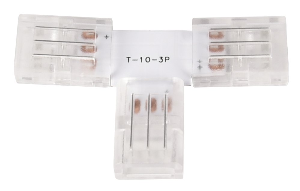 LED-Streifen Verbinder, T-förmig, 3 polig, für 10 mm CCT LED-Streifen geeignet.