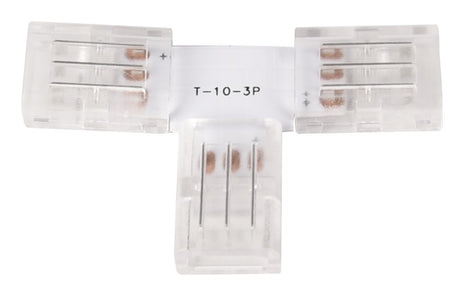 LED-Streifen Verbinder, T-förmig, 3 polig, für 10 mm CCT LED-Streifen geeignet.