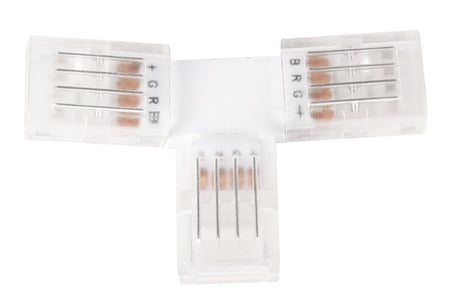 LED-Streifen Verbinder, T-förmig, 4 polig, für 10 mm RGB LED-Streifen geeignet.