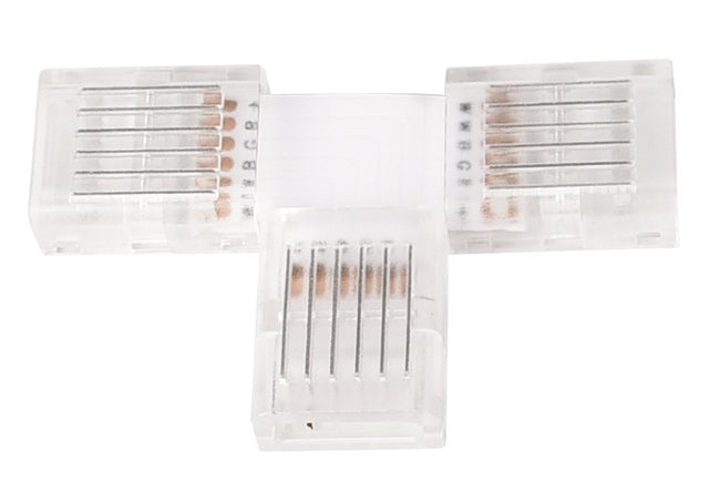 LED-Streifen Verbinder, T-förmig, 6 polig, für 12 mm RGB + CCT LED-Streifen geeignet.