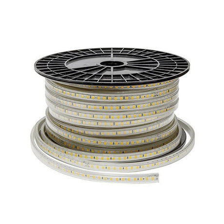 LED Stripe, 220V, warmweiß (2800K), IP44, 50m, dimmbar.