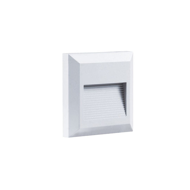LED Stufenleuchte, 2 W, 80 lm, IP65, warmweiß (3000K), weiß, rechteckig.