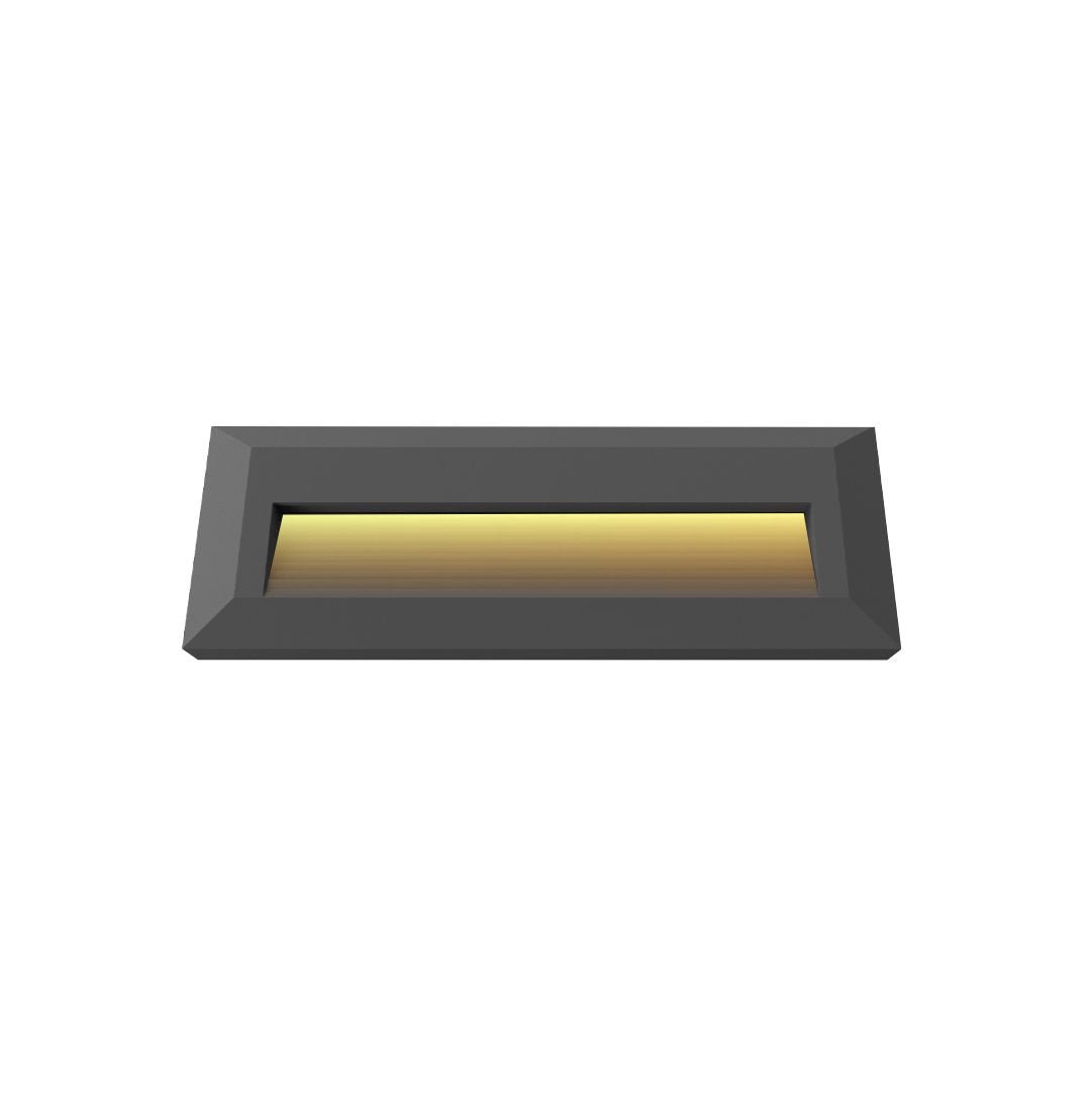 LED Stufenleuchte, 3 W, 100 lm, IP65, warmweiß (3000K), schwarz, rechteckig.