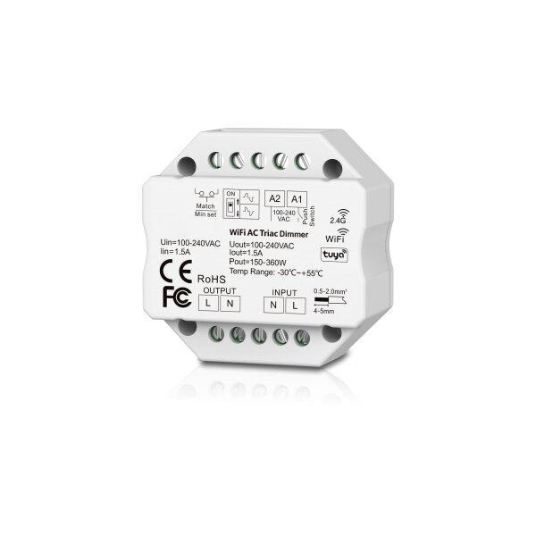 LED Triac RF u. WiFi Controller, 1,5A, 1Kanal.