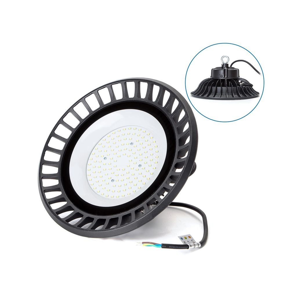 LED-UFO-HighBay-Leuchte, 100 W, 12000 lm, 6500 K, IP65.