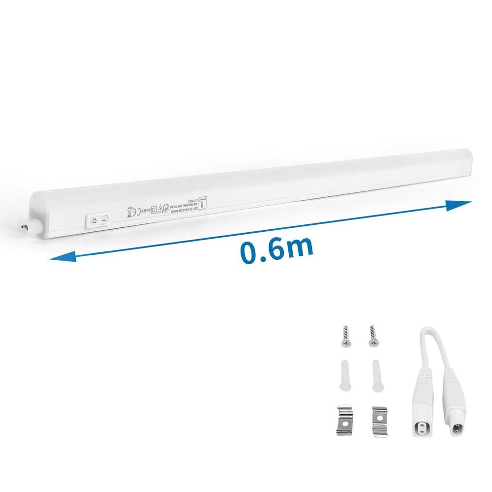 Lampada Da Incasso A LED 60 Cm, 8W, 800 Lumen, 4000 K, Bianco Neutro, Per Cucina, Armadi E Scaffali, Facile Installazione A Clip