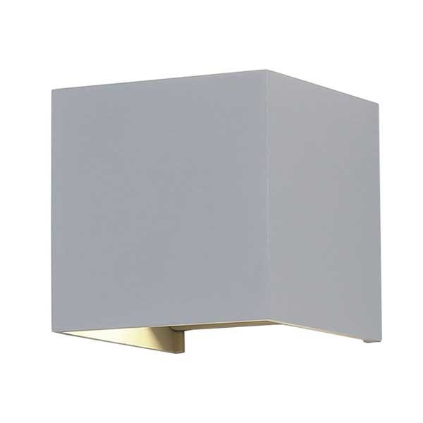 LED Wandleuchte, 12 W, IP54, 1320 lm, 3000K, grau.