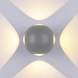 LED-Wandleuchte, 4 W, IP54, 380 lm, Gehäusefarbe grau, 3000 K, 4 Seiten-Abstrahlung  Lichttechnik24.de.