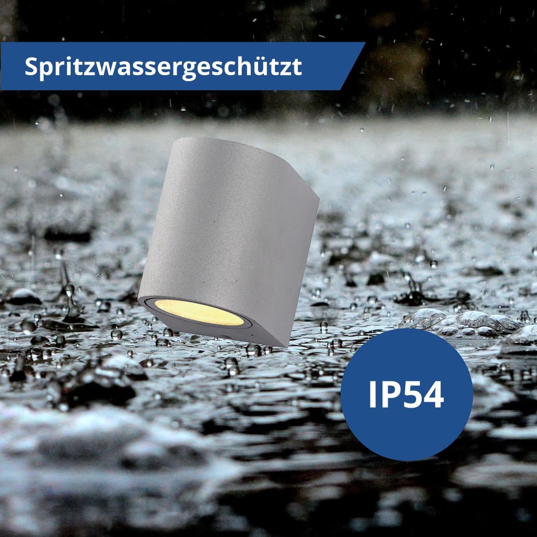 LED Wandleuchte, Aluminium, silber, IP54, GU10, AC220-240V.