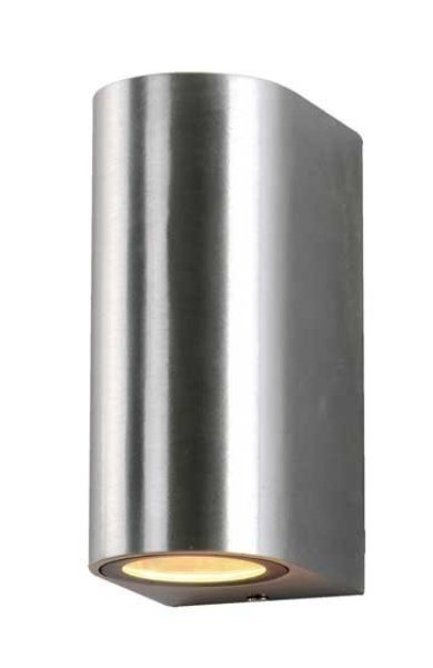 LED Wandleuchte, Aluminium, silber poliert, IP54, 2xGU10, AC220-240V.