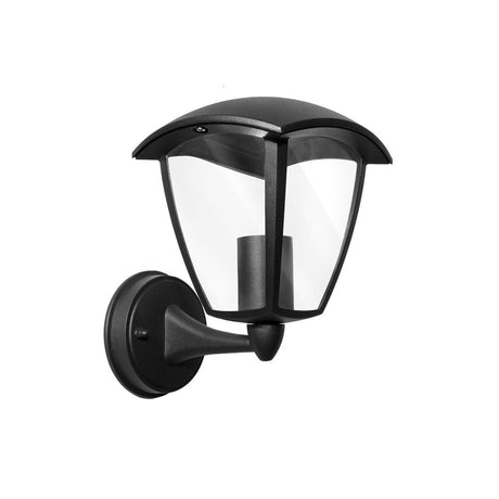 LED Wandleuchte, E27 Fassung, IP44, schwarz.