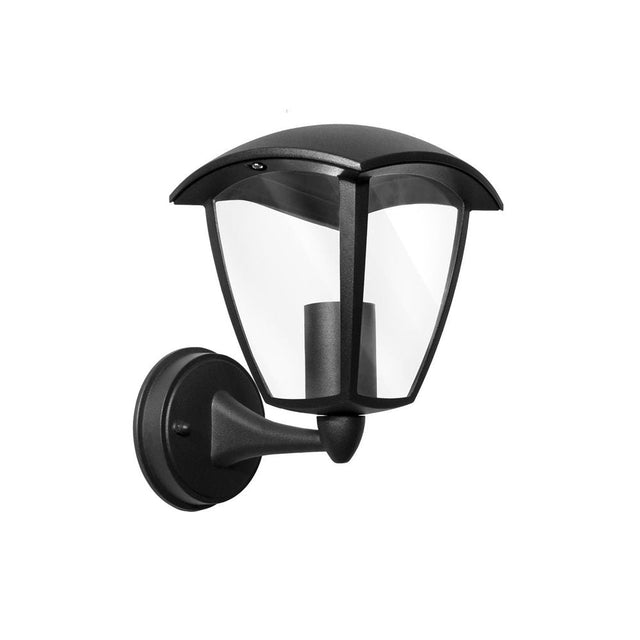 LED Wandleuchte, E27 Fassung, IP44, schwarz.
