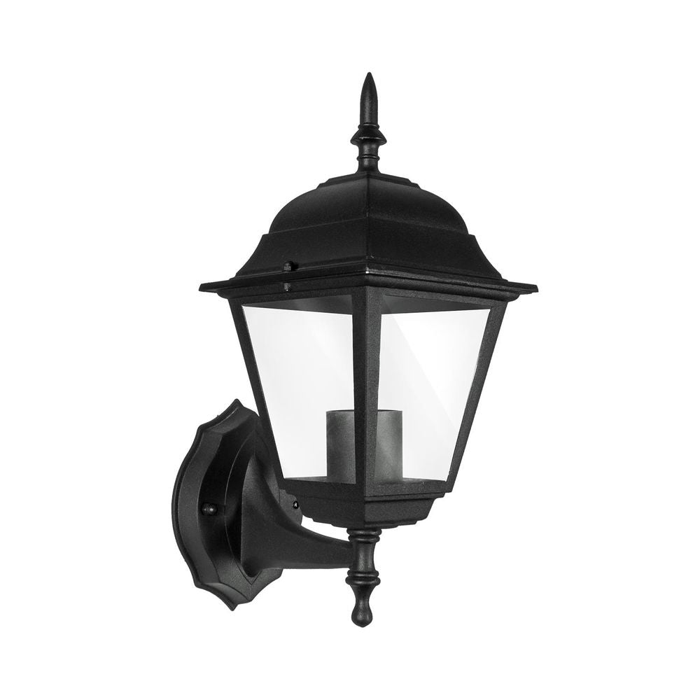 LED Wandleuchte, E27 Fassung, IP44, schwarz.