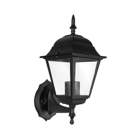 LED Wandleuchte, E27 Fassung, IP44, schwarz.